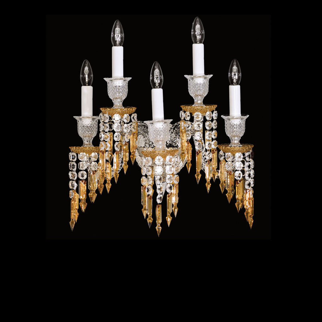 Traditional Candelabra Wall Light with Clear Accents